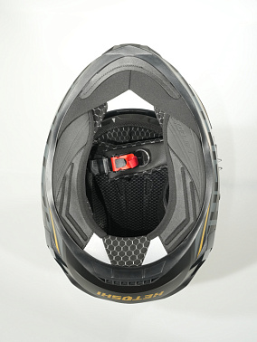 Шлем интеграл HETOSHI FF938 double visor Цв.Черно-серо-золотой Матовый р.XXL