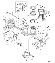 Зажимной кронштейн 4-Х ТАКТНОГО ПЛМ MERCURY 6 Серийный номер от 0R000001 до 0R067089