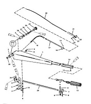 Ручки руля комплект (Часть 1) 2-Х ТАКТНОГО ПЛМ MERCURY 55 Серийный номер от 0G290585 до 0G589999